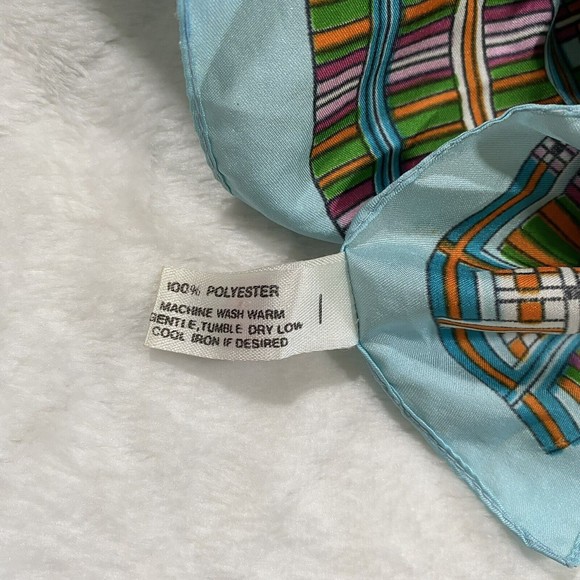 Vtg Glentex Rectangle Scarf 100% Polyester Made in Italy Retro Festival Boho MOD - Picture 4 of 7